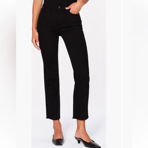 DL1961 Mara Straight Leg Mid Rise Instasculpt Ankle (Peached Black Raw)